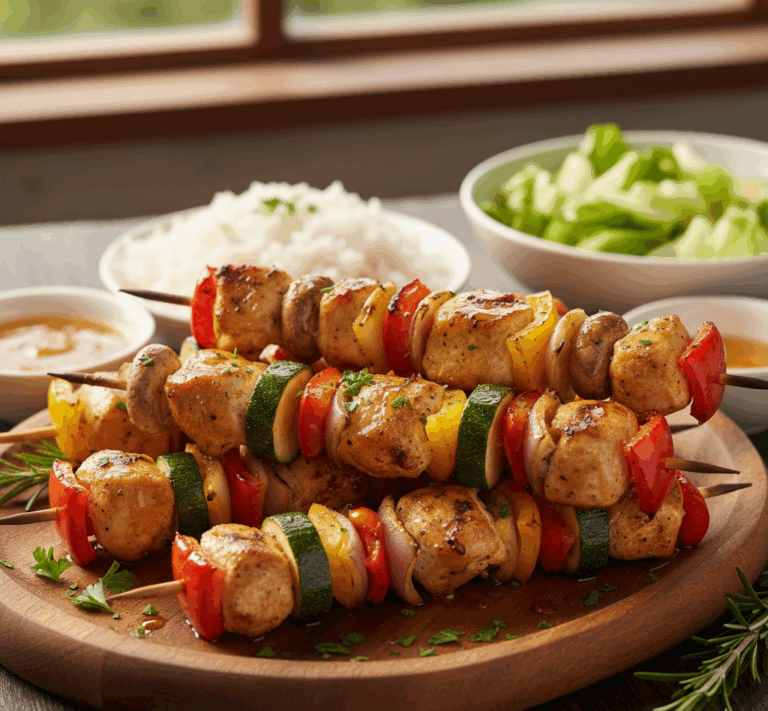 Szaszłyki z kurczakiem i warzywami