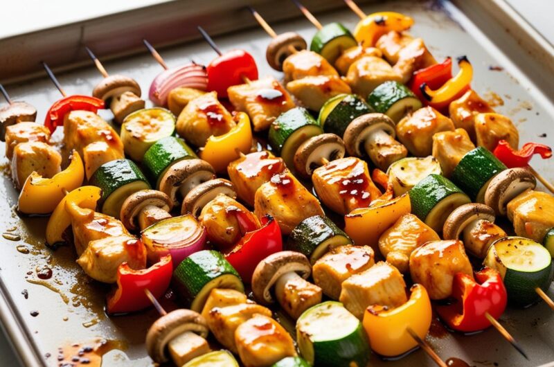 Szaszłyki z kurczakiem i warzywami