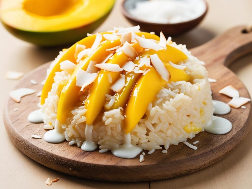 Mango Sticky Rice tajski deser z ryżem i mango