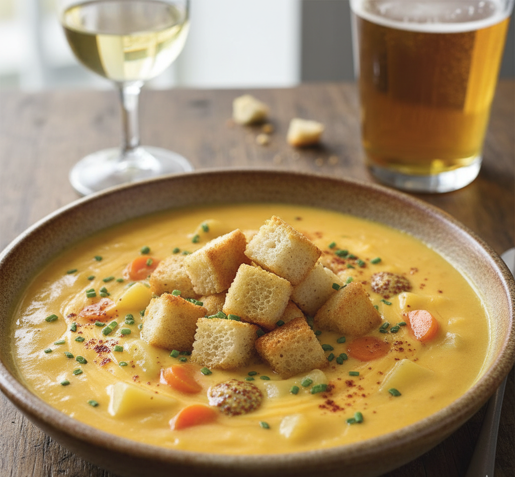 Zupa serowa Zupa serowa z grzankami