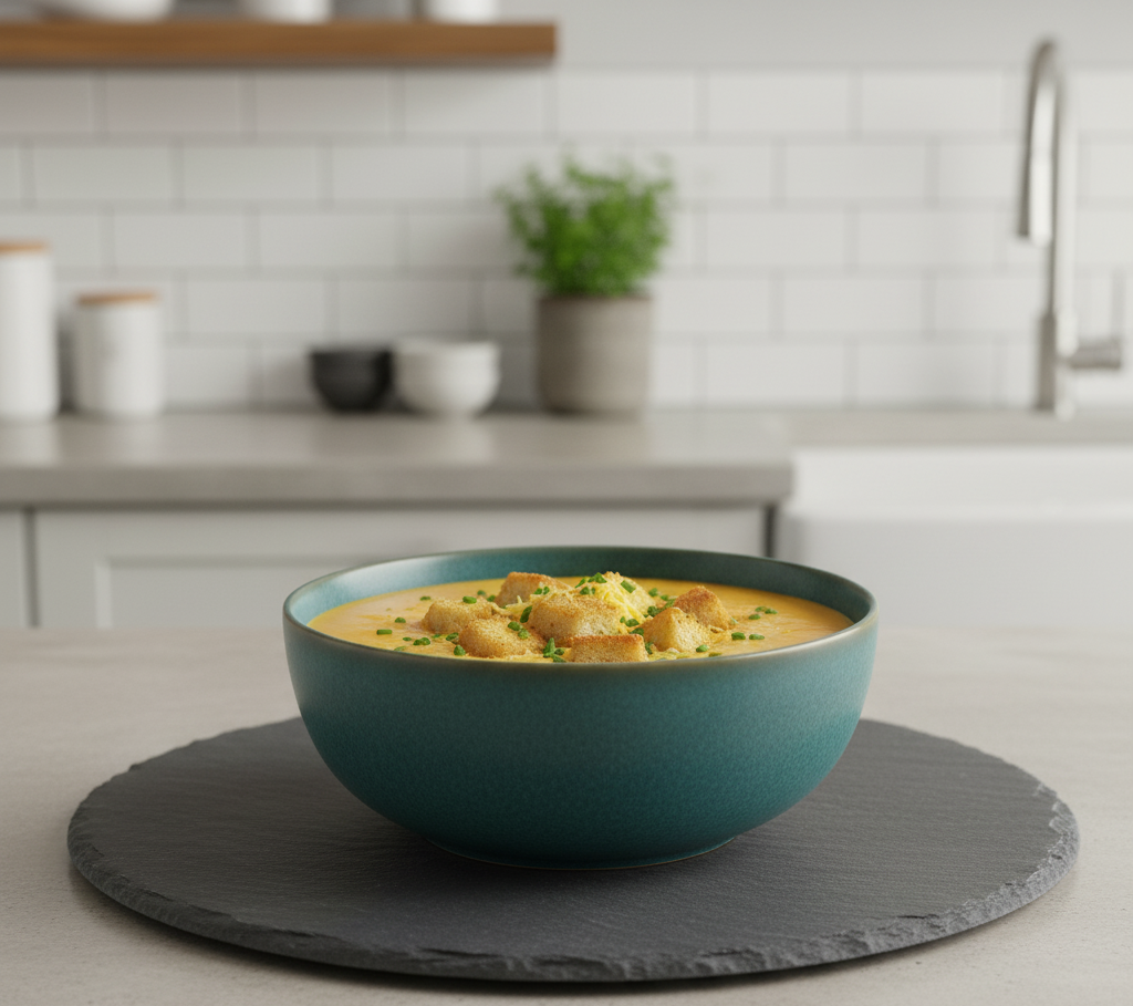 Zupa serowa1 Zupa serowa z grzankami