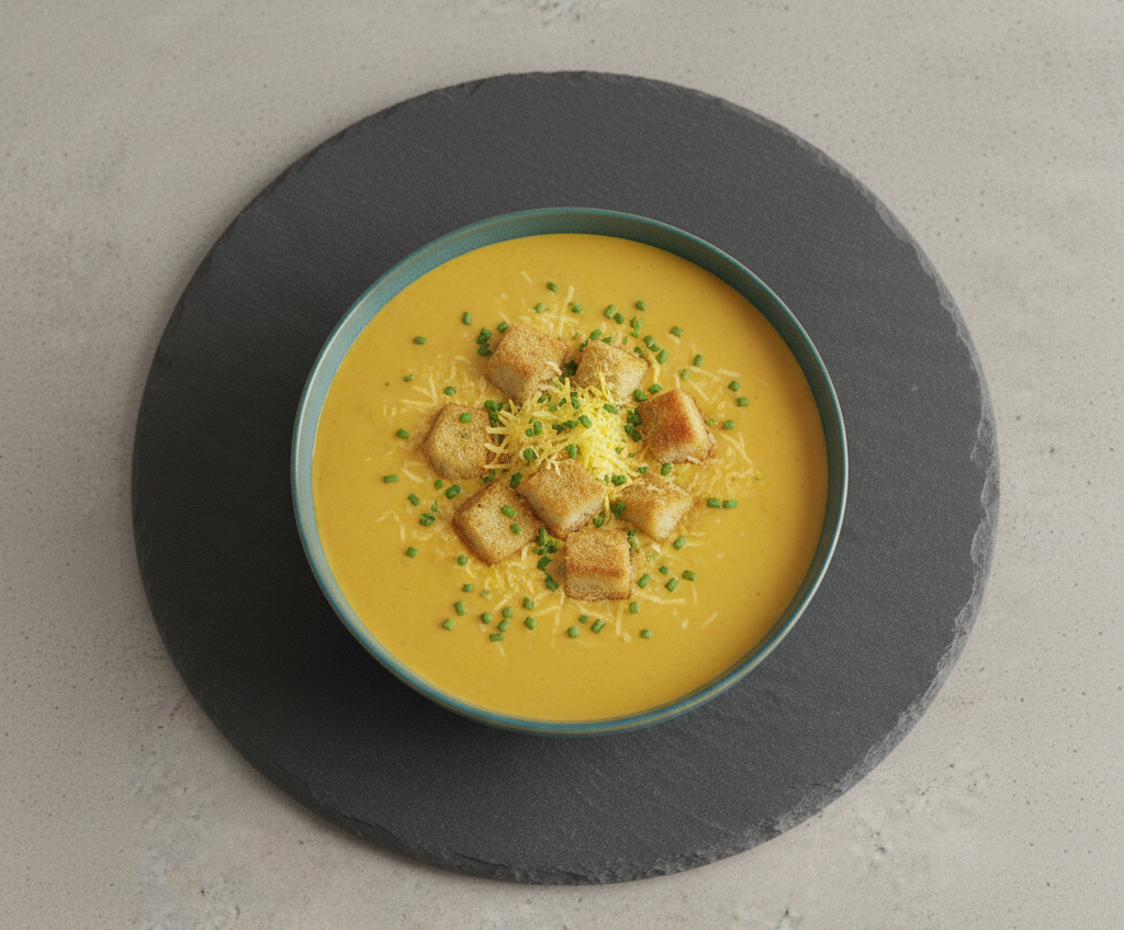 Zupa serowa2 Zupa serowa z grzankami