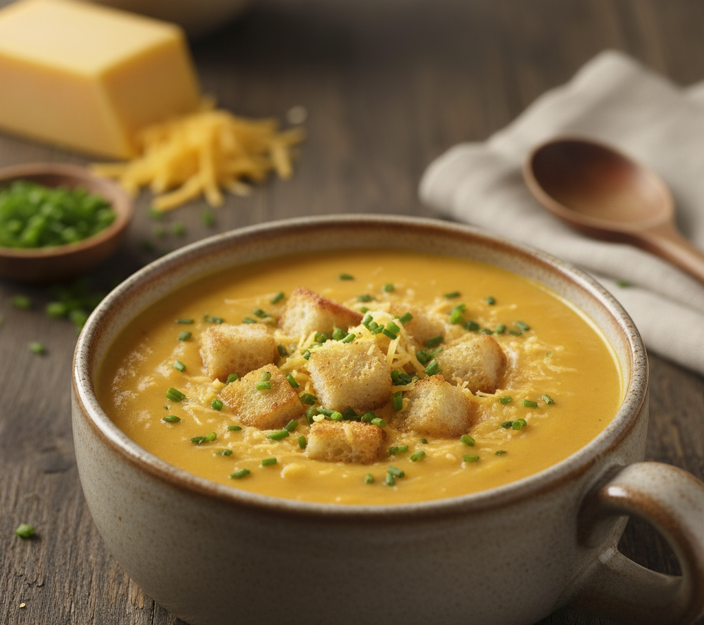 Zupa serowa3 Zupa serowa z grzankami