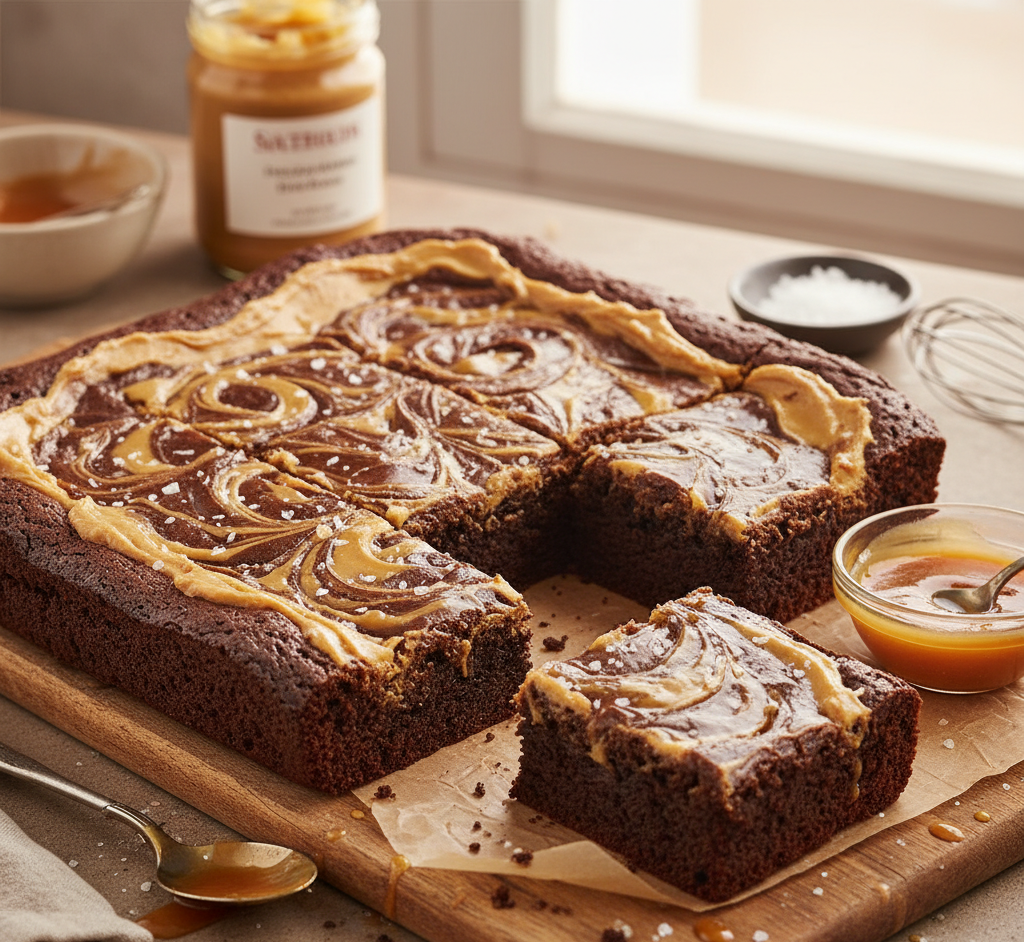 brownie z masłem orzechowym solonym karmelem