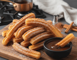 churros z sosem czekoladowym