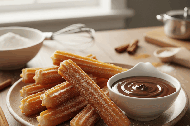 Churros z sosem czekoladowym