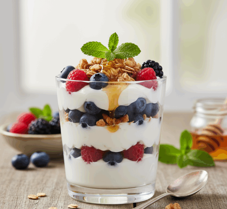 deser jogurtowy z owocami