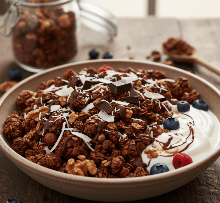 Granola czekoladowa z orzechami