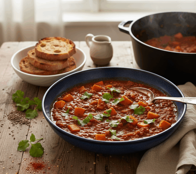 Gulasz z batatów i soczewicy