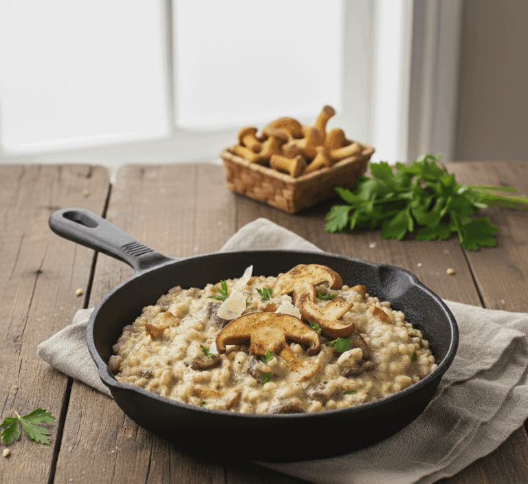 kaszotto z grzybami leśnymi