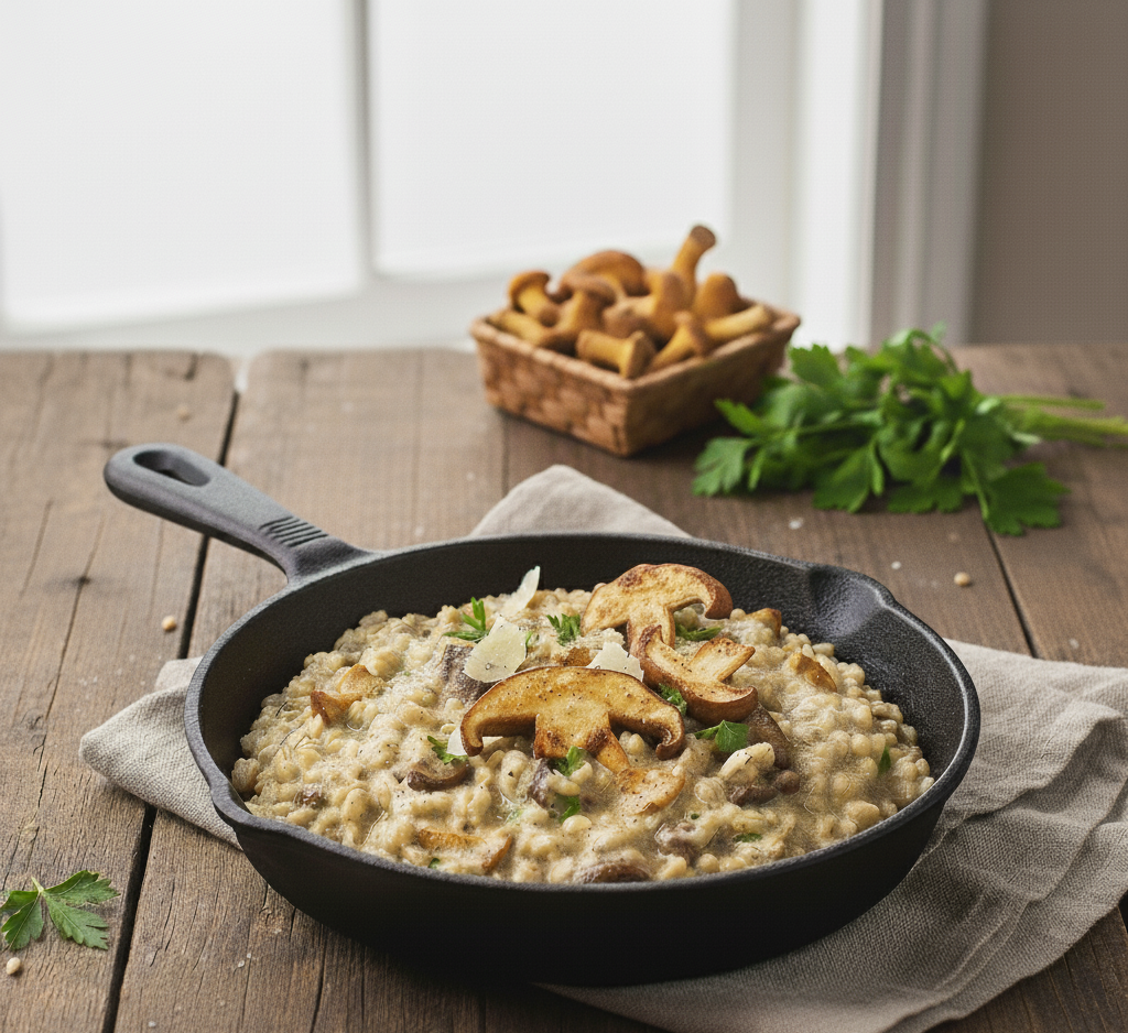 kaszotto z grzybami leśnymi