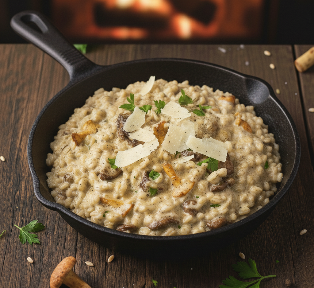 kaszotto z grzybami leśnymi