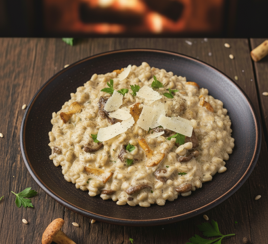 kaszotto z grzybami leśnymi