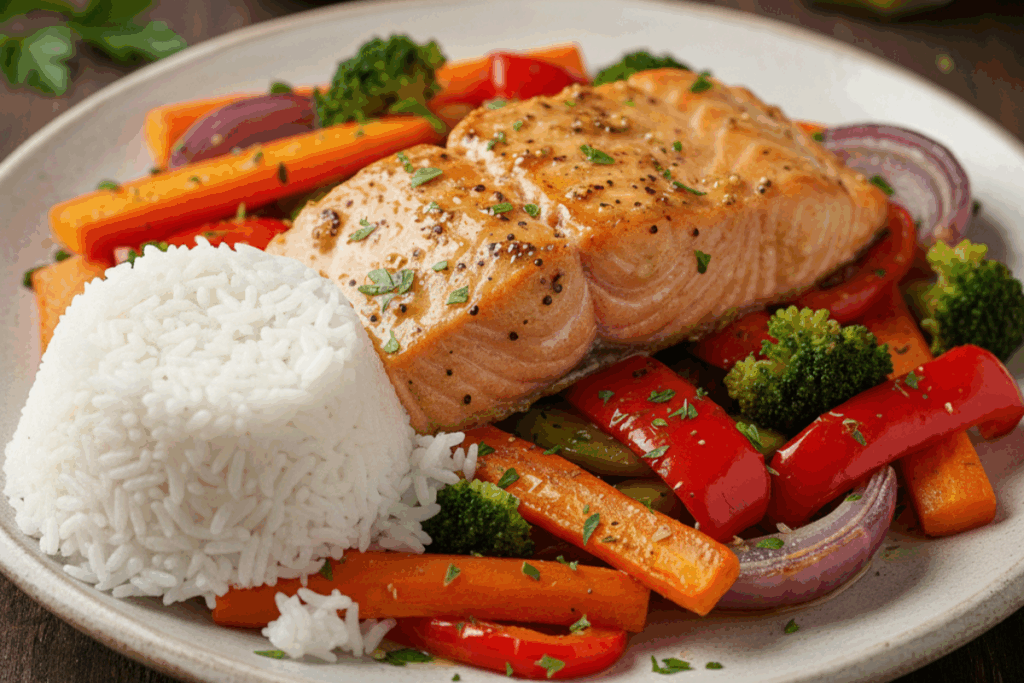 losos w glazurze musztardowo miodowej3 Pieczony łosoś w glazurze miodowo-musztardowej