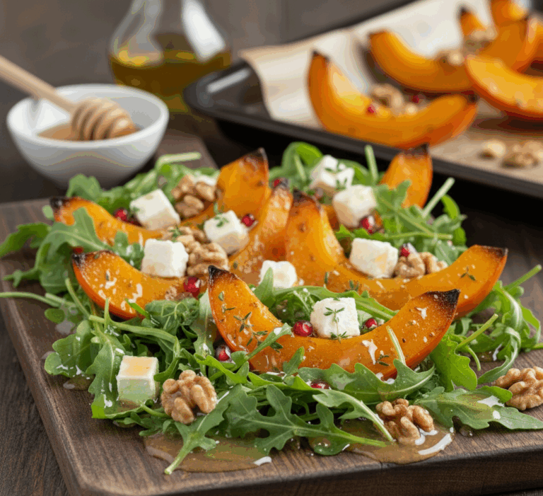 Sałatka z Pieczonej Dyni, Sera Feta i Chrupiących Orzechów Włoskich