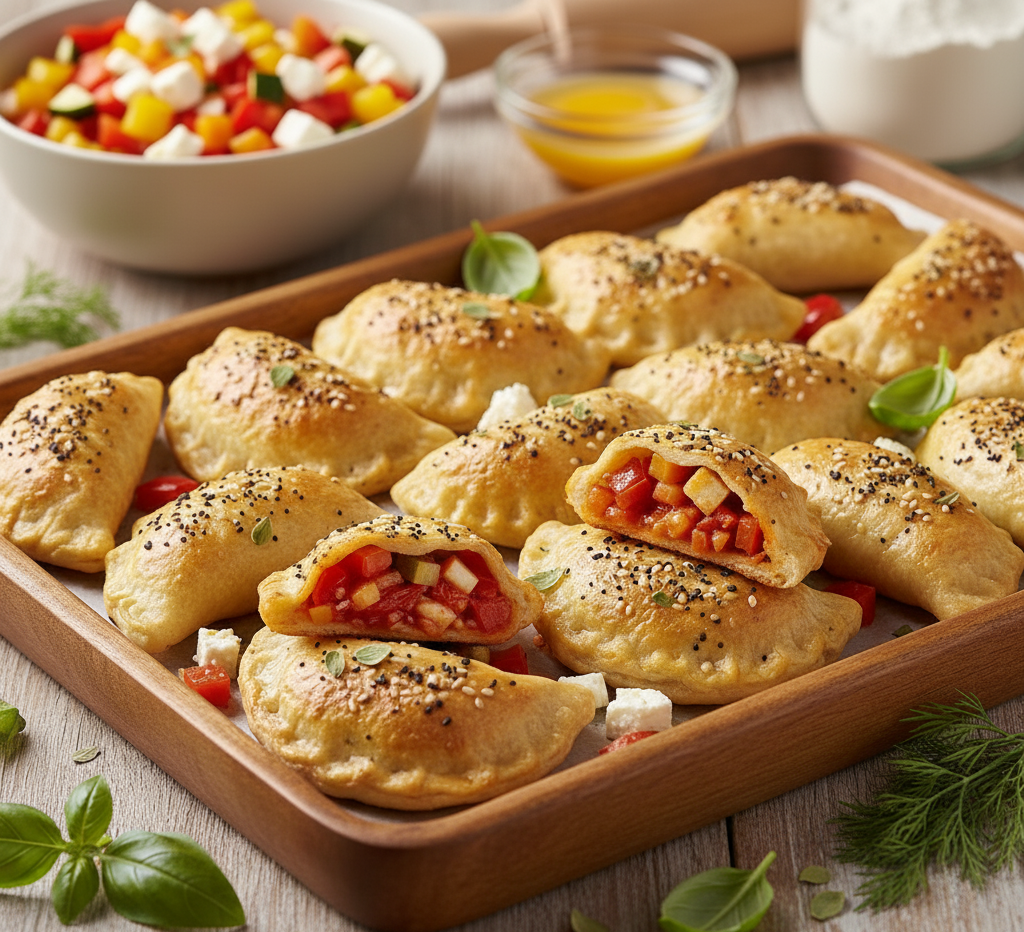 Chrupiące pierożki z warzywnym farszem