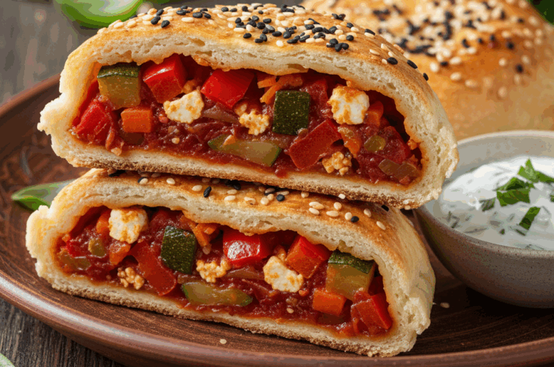 Pieczone pierogi z warzywnym farszem