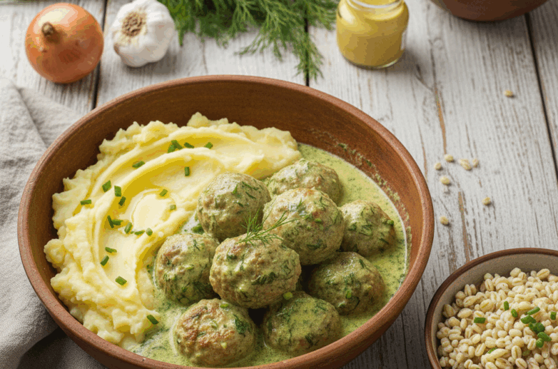 Pulpeciki drobiowe w sosie koperkowym