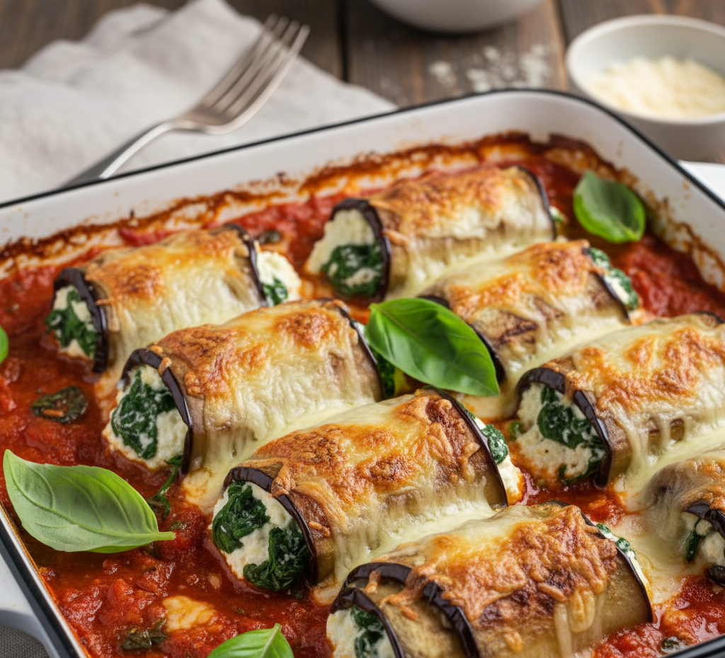 Roladki z bakłażana