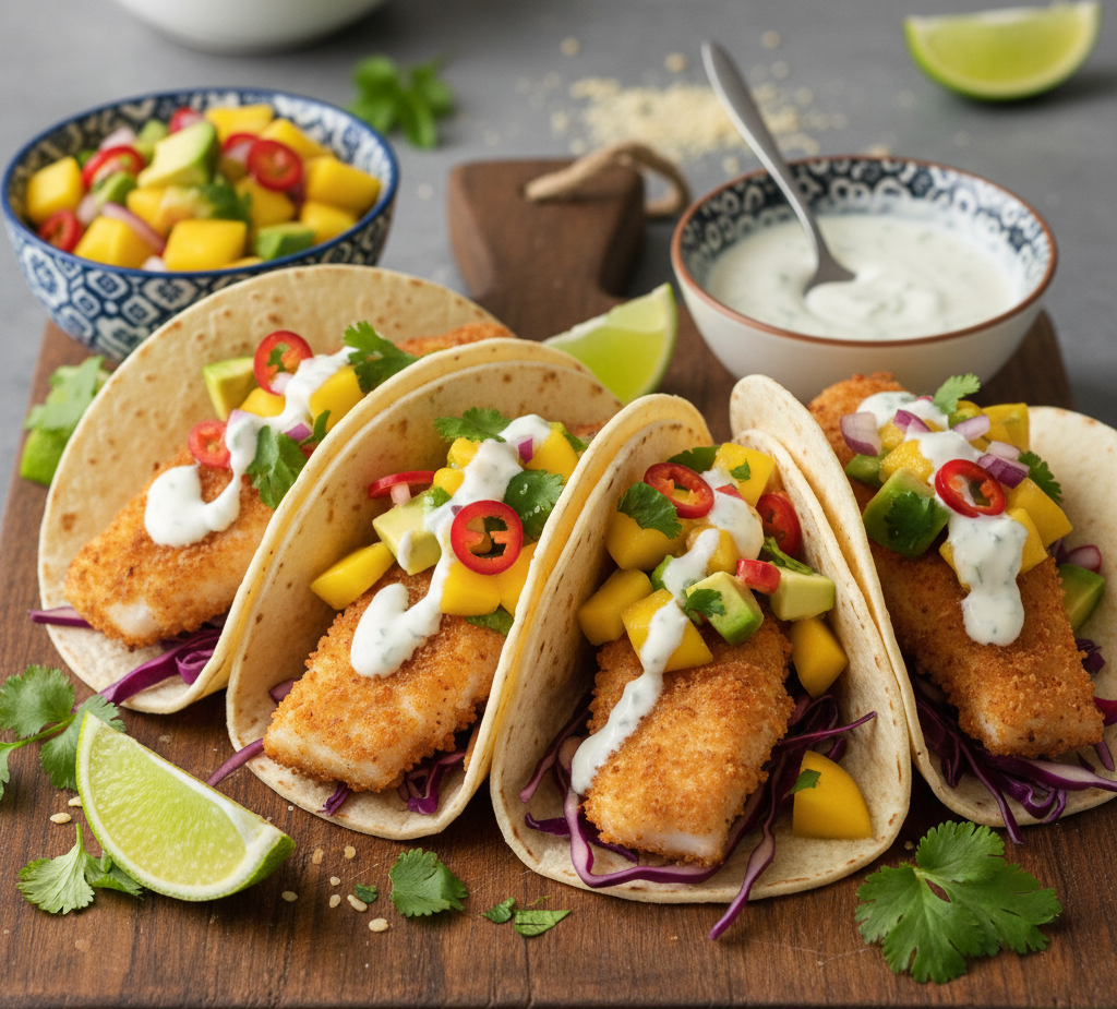 tacos z dorszem i salsa mango1 tacos z dorszem i salsą mango