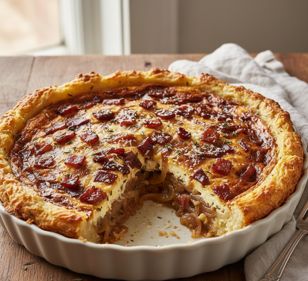 zapiekanka na spodzie ziemniaczanym