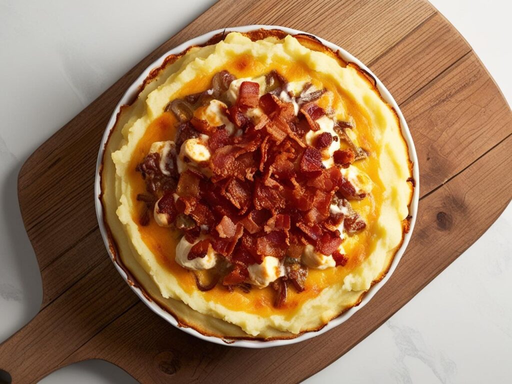 Zapiekanka na spodzie ziemniaczanym