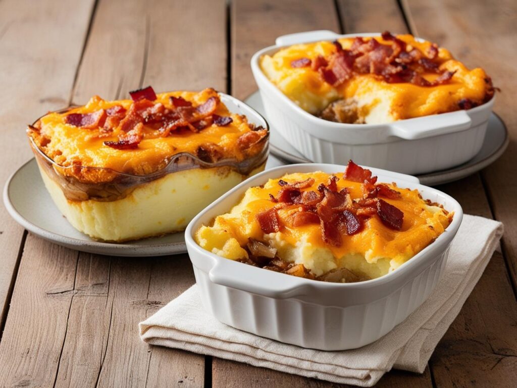 Zapiekanka na spodzie ziemniaczanym