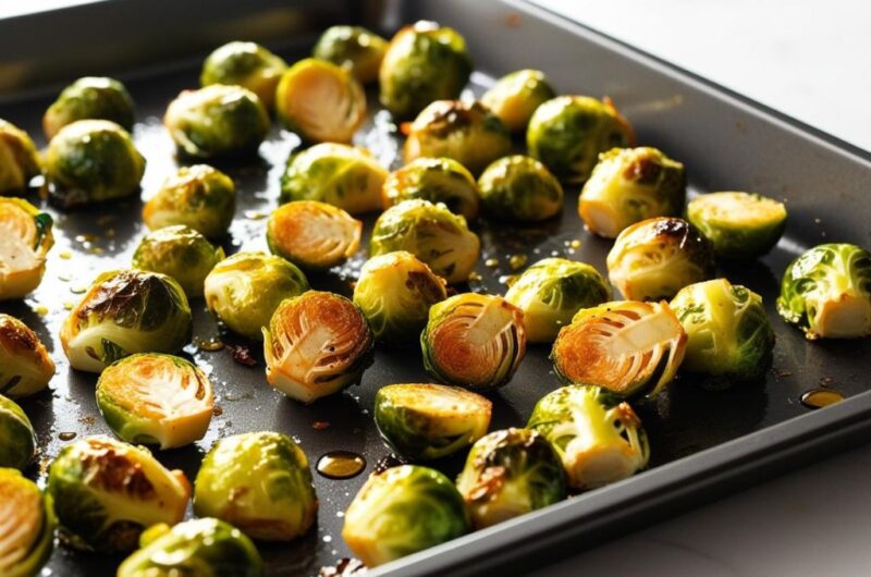 Pieczona brukselka z orzechami