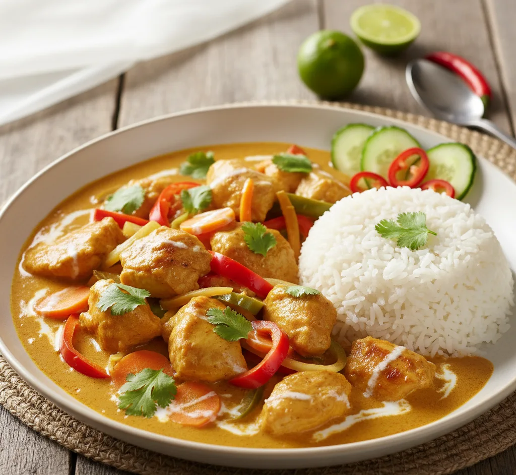 Kurczak w sosie curry z mlekiem kokosowym i warzywami 2 kurczak w sosie curry