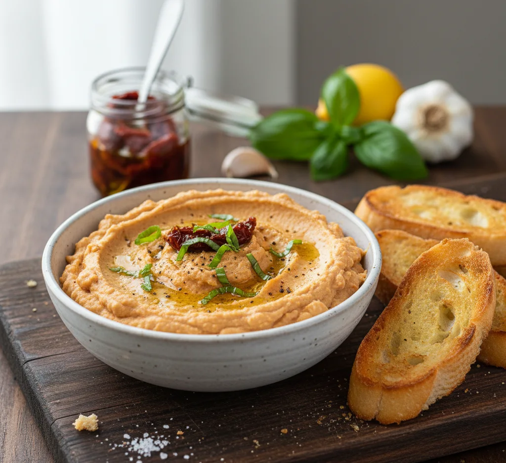 Pasta z bialej fasoli z suszonymi pomidorami 2 Pasta z białej fasoli z suszonymi pomidorami