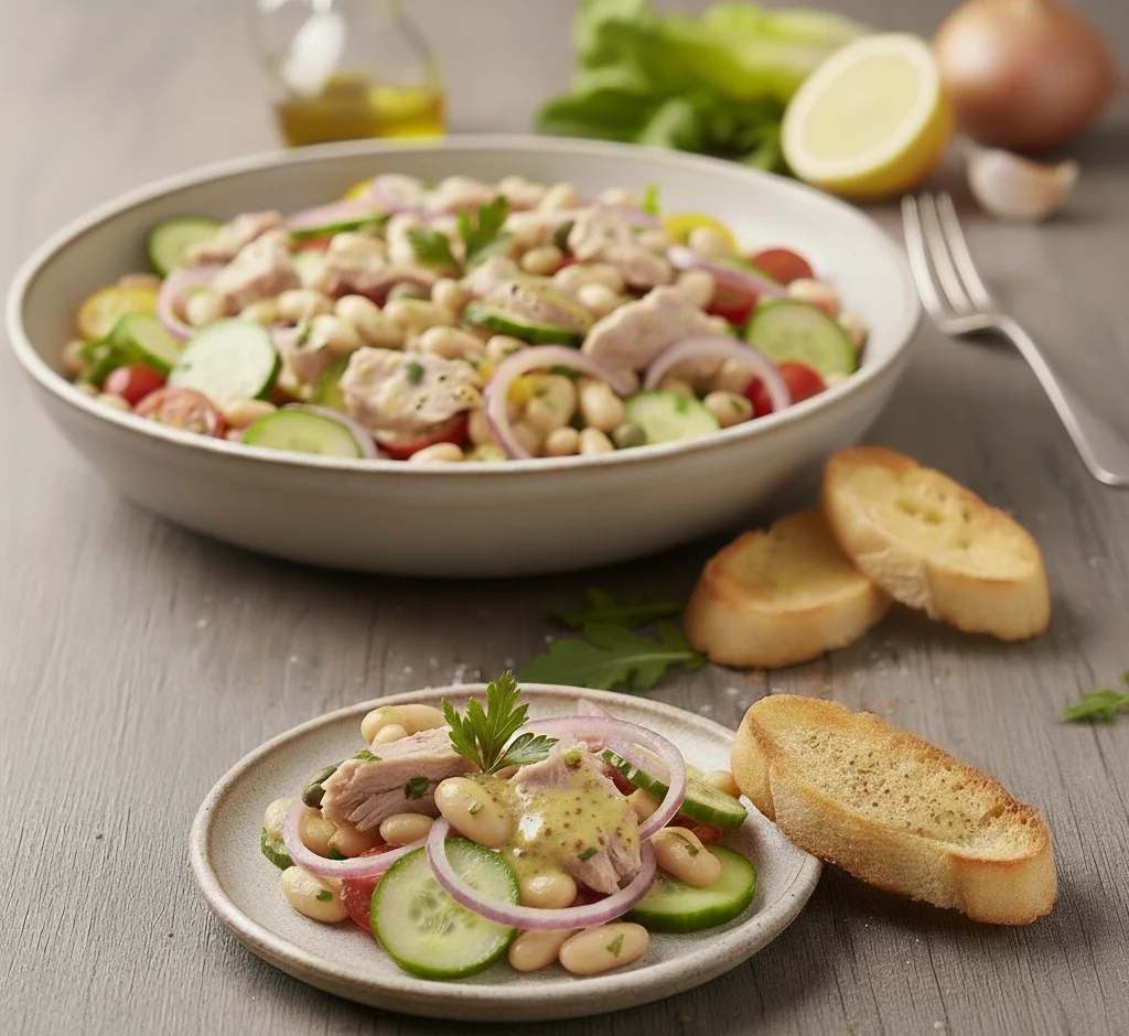 Sałatka z białą fasolą i tuńczykiem