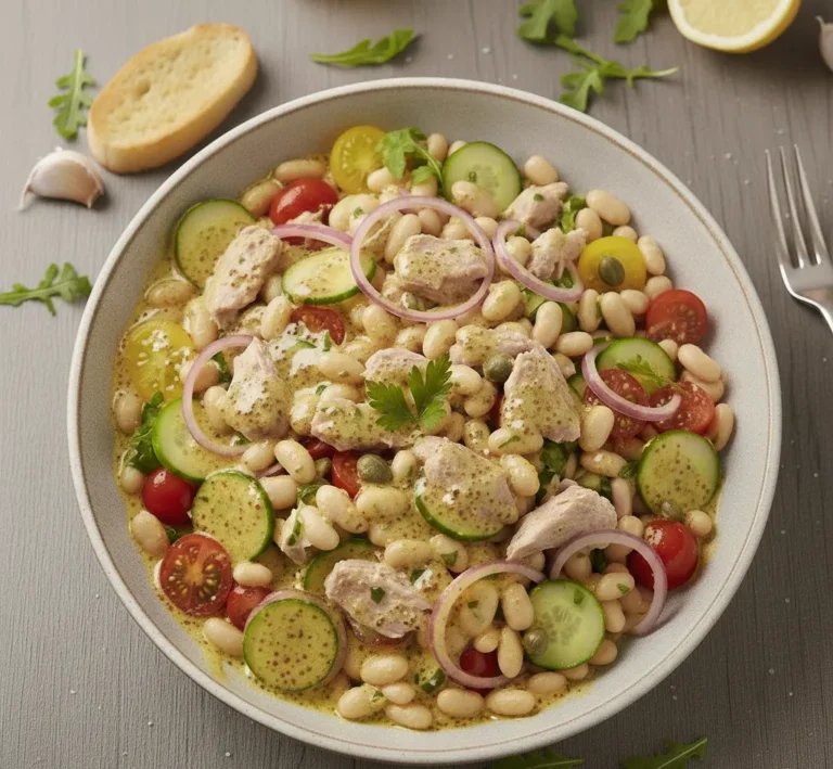 Sałatka z białą fasolą i tuńczykiem