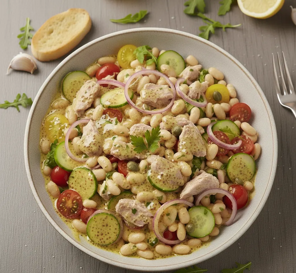 Sałatka z białą fasolą i tuńczykiem