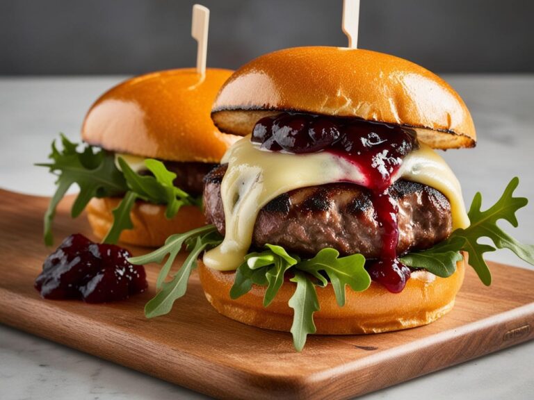 Burger wołowy z cammembertem i żurawiną