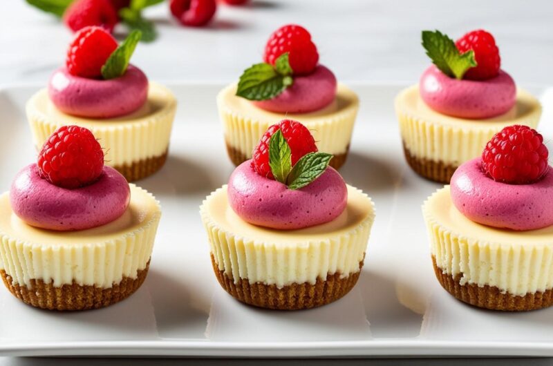 Mini serniczki z musem malinowym