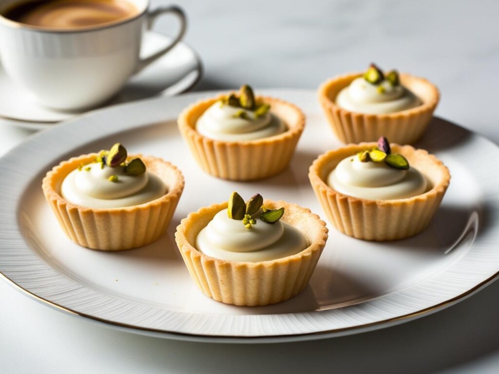 Tartaletki z białą czekoladą i pistacjami