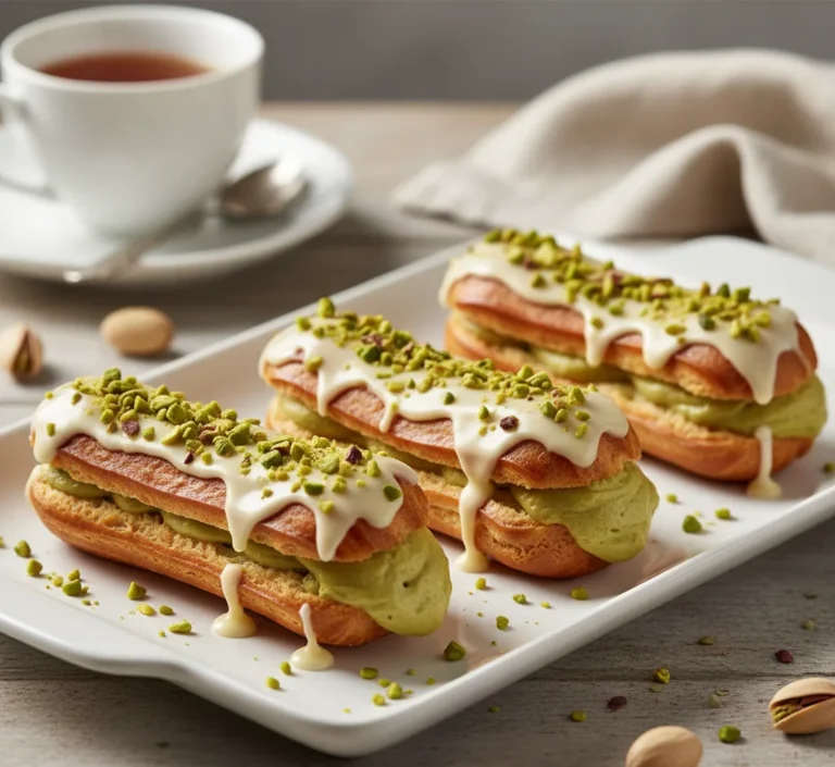 eklerki z kremem pistacjowym