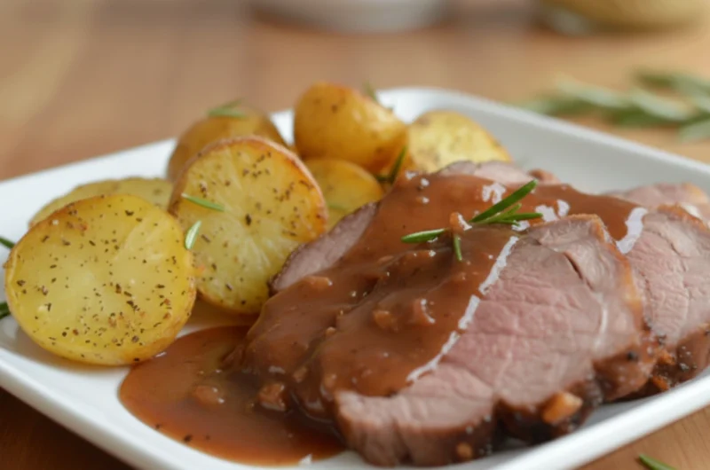 Pieczeń jagnięca z rozmarynem i czosnkiem