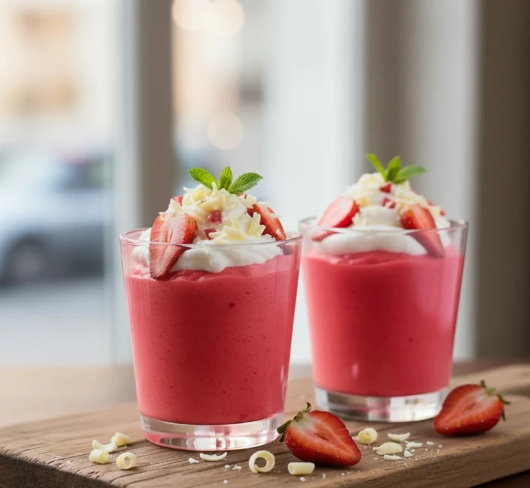 mus truskawkowy z białą czekoladą