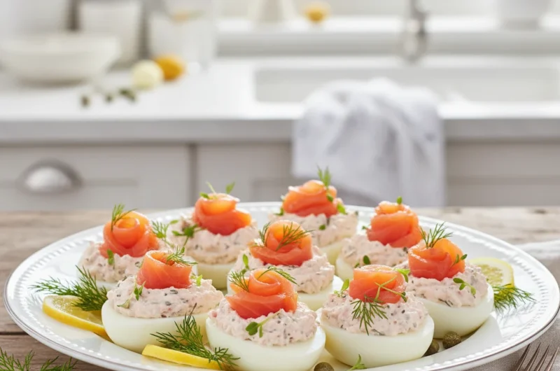 Jajka faszerowane łososiem i koperkiem