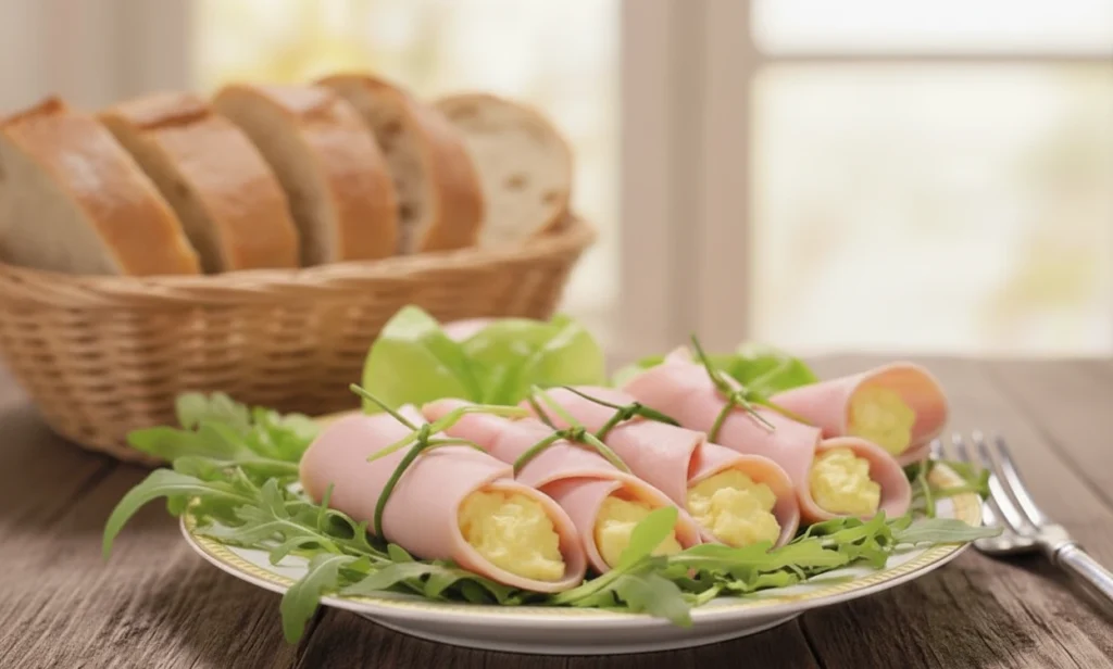 roladki z jajka i szynki 1 roladki z szynki