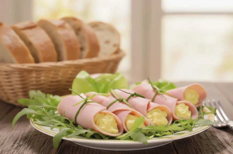 Roladki z szynki i jajka