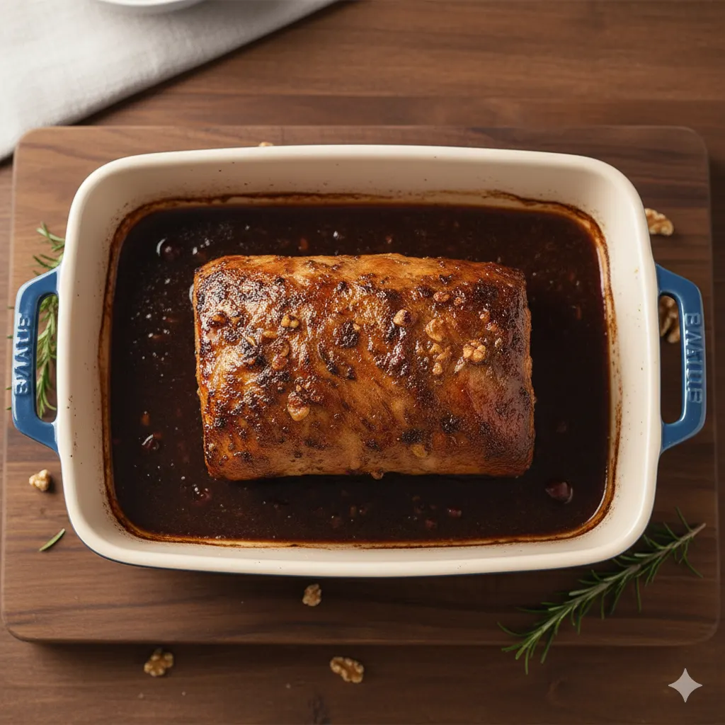 schab pieczony z żurawiną