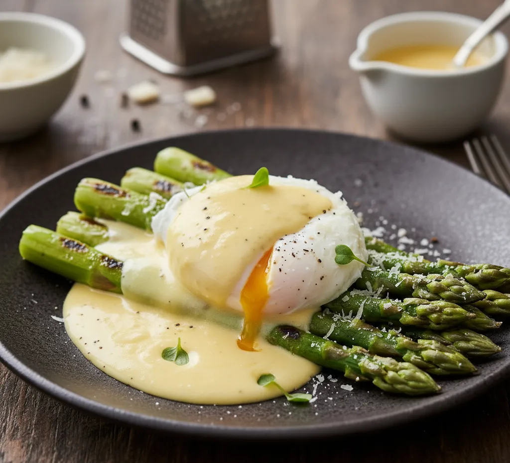 szparagi z jajkiem sadzonym