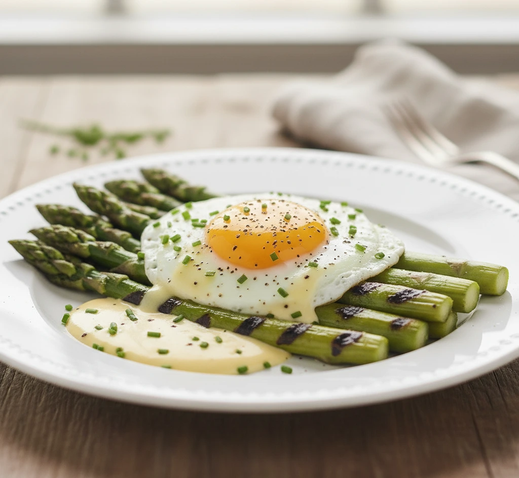 szparagi z jajkiem sadzonym