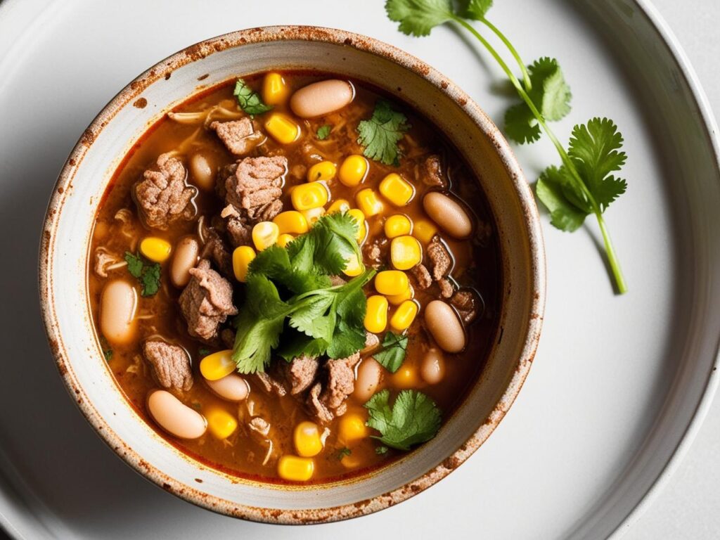 Zupa meksykańska z mięsem mielonym