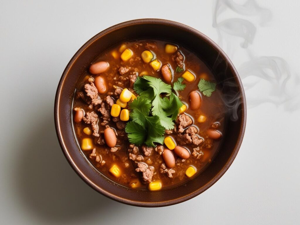 Zupa meksykańska z mięsem mielonym