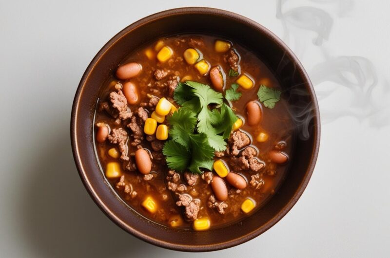 Zupa meksykańska z mięsem mielonym