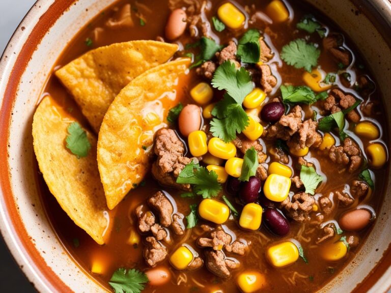 Zupa meksykańska z mięsem mielonym