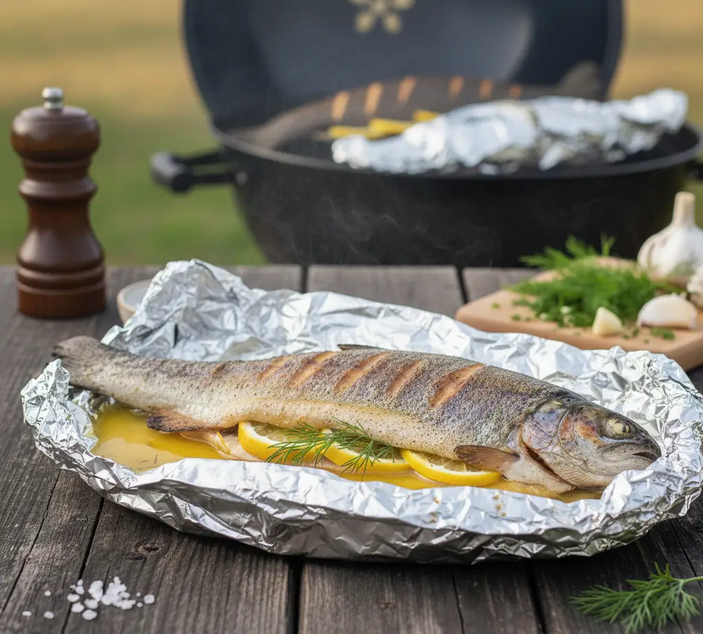 Grillowany pstrag 1 Grillowany pstrąg